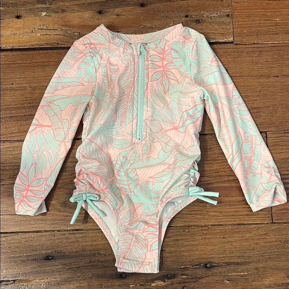 Cat & Jack Pink and Green One Piece Bathing Suit